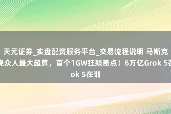 天元证券_实盘配资服务平台_交易流程说明 马斯克燃烧众人最大超算，首个1GW狂飙奇点！6万亿Grok 5在训